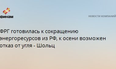 ФРГ готовилась к сокращению энергоресурсов из РФ, к осени возможен отказ от угля - Шольц