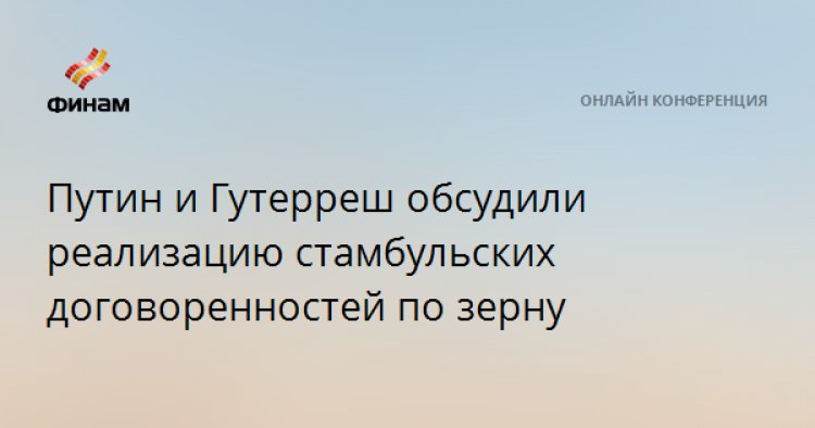 Путин и Гутерреш обсудили реализацию стамбульских договоренностей по зерну