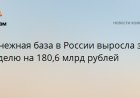 Денежная база в России выросла за неделю на 180,6 млрд рублей