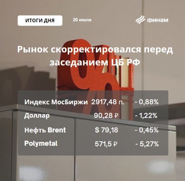 Российский рынок корректируется, а рубль укрепляется в ожидании роста ставки ЦБ РФ
