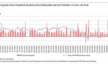 Крупнейшие экспортеры России снизили продажу валюты в августе на 1%